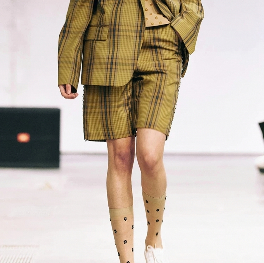 Marchen Plaid Wool Shorts